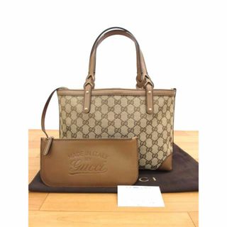 グッチ(Gucci)の美品 グッチ 269878 グッチクラフト GGキャンバス×レザー トートバッグ(トートバッグ)