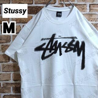 ステューシー(STUSSY)の《ステューシー》正規・新品タグ　DIZZYロゴ　ホワイト　M　Tシャツ(Tシャツ/カットソー(半袖/袖なし))