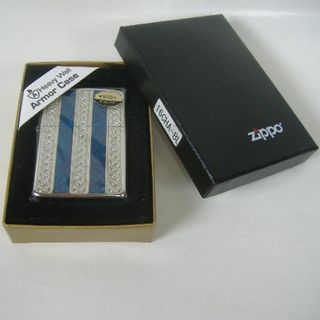 ジッポー(ZIPPO)の【未使用】Zippo（ジッポー）アーマー ブルー 16CHA-BL 両面デザイン(タバコグッズ)