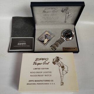 ジッポー(ZIPPO)の【未使用】特別限定品 Zippo ライター Vargas Girl・腕時計セット(タバコグッズ)