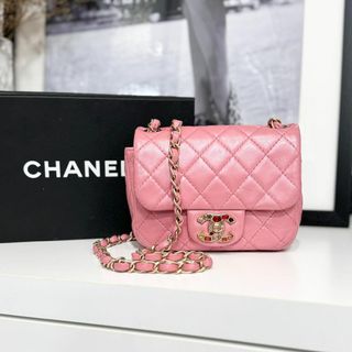 シャネル(CHANEL)のシャネル ラムスキン ミニマトラッセ ショルダーバッグ ピンク(ショルダーバッグ)