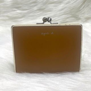 アニエスベー(agnes b.)の⭐️がま口⭐️アニエスベー 本革 折り畳み財布 ベージュ(財布)