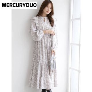 マーキュリーデュオ(MERCURYDUO)のMERCURYDUO マーキュリーデュオ ミスティプリントプリーツデザインワンピ(ロングワンピース/マキシワンピース)