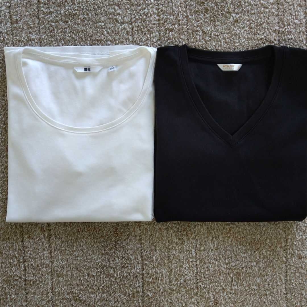 UNIQLO(ユニクロ)のユニクロ Tシャツ ２枚 レディースのトップス(Tシャツ(半袖/袖なし))の商品写真
