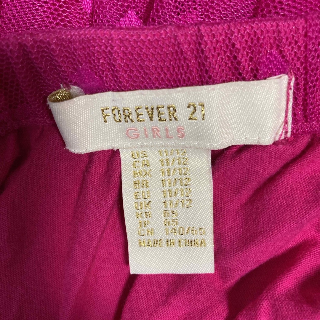 FOREVER 21(フォーエバートゥエンティーワン)のFOREVER21 ガールズ140 フリルレーススカート　ピンク キッズ/ベビー/マタニティのキッズ服女の子用(90cm~)(スカート)の商品写真