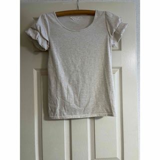 半袖Tシャツ カットソー カジュアル トップス 夏　ふわり袖　インナー　ベージュ(Tシャツ(半袖/袖なし))