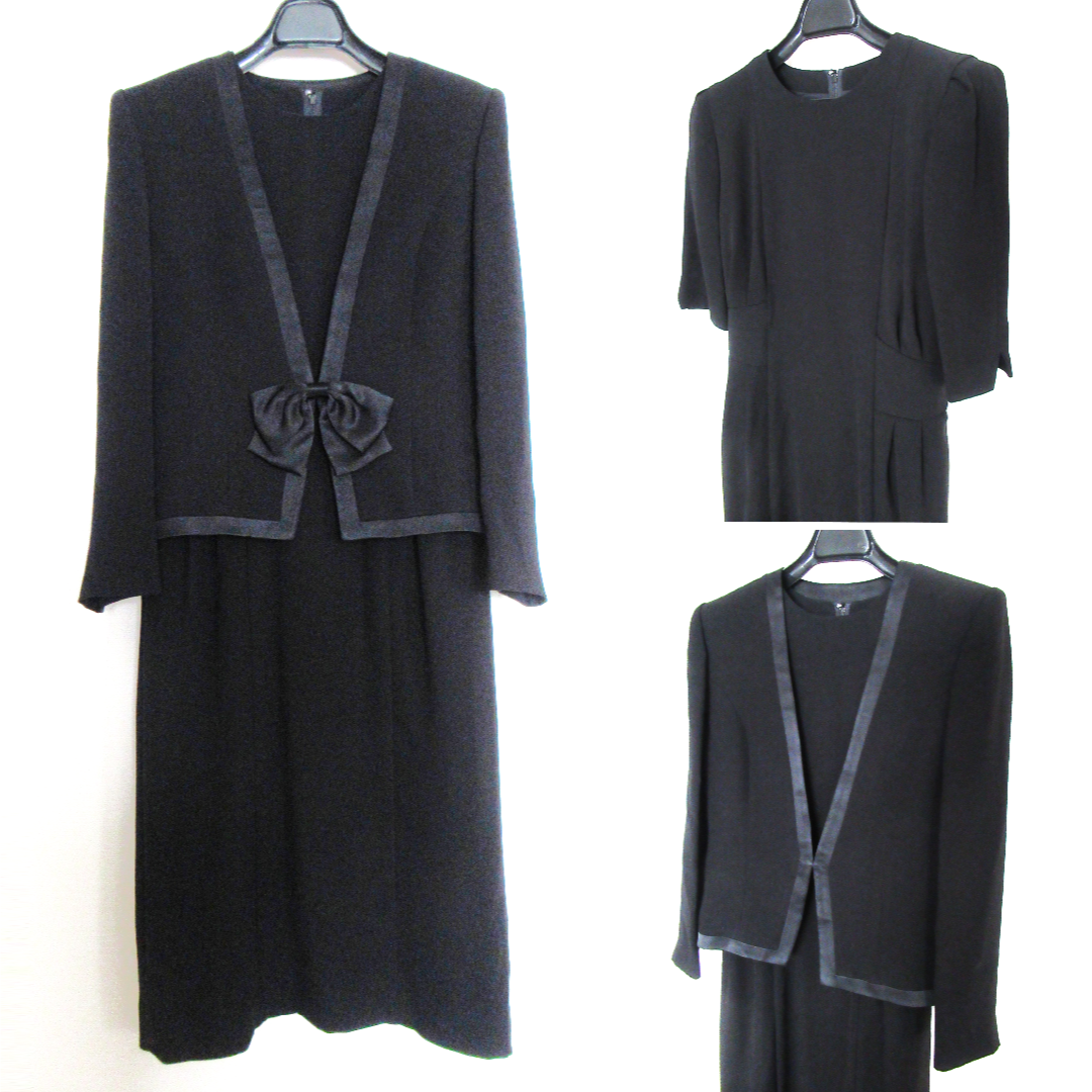 【未使用】ブラックフォーマル・アンサンブル（11号／ポリエステル100％）高島屋 レディースのフォーマル/ドレス(礼服/喪服)の商品写真