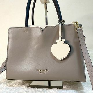 ケイトスペードニューヨーク(kate spade new york)の【美品】　ケイトスペード　ショルダーバック　2way　ハンドバック　白　グレー(ハンドバッグ)