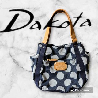 ダコタ(Dakota)のダコタ　トートバッグ　ピット　Sサイズ　水玉　ネイビー　ハンドバッグ(トートバッグ)