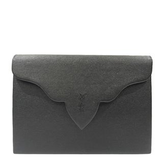 サンローラン(Saint Laurent)のYVES SAINT LAURENT クラッチバッグ YSL ロゴ スクエア オールド ヴィンテージ レザー(クラッチバッグ)