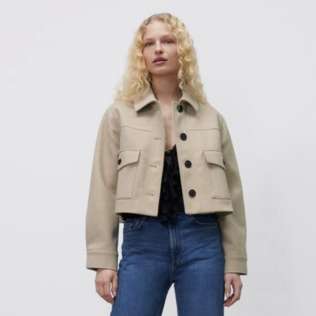 ZARA - ザラ ソフトショートジャケットの通販 by kana's shop ZARA - ザラ ソフトショートジャケットの通販 by kana's shop
