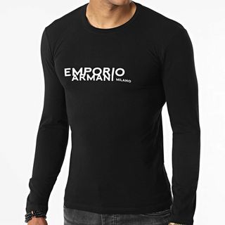 Emporio Armani - 送料無料 48 EMPORIO ARMANI エンポリオアルマーニ 111023 2F725 ブラック Tシャツ 長袖 ロゴ size S