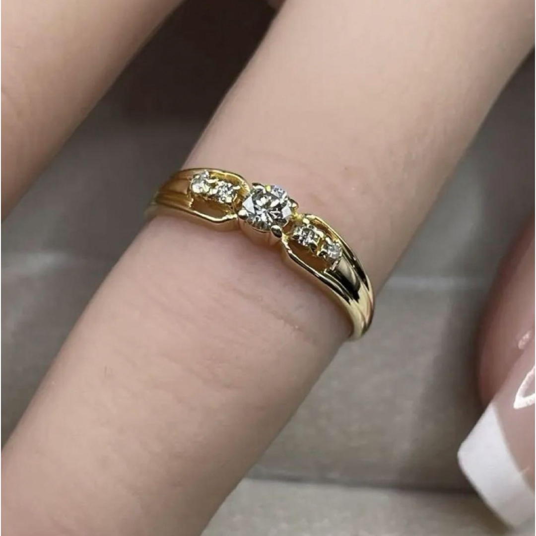 JD50★高級 ダイヤモンド0.19ct K18 リング JD50★高級 ダイヤモンド0.19ct K18 リング