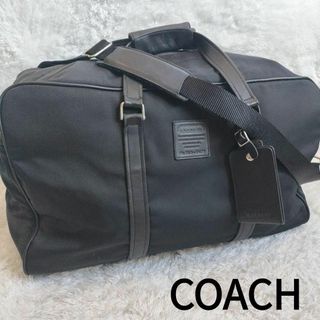 コーチ(COACH)の【希少】コーチ ボストンバッグ ナイロン レザー 2way 大容量 ブラック(ボストンバッグ)