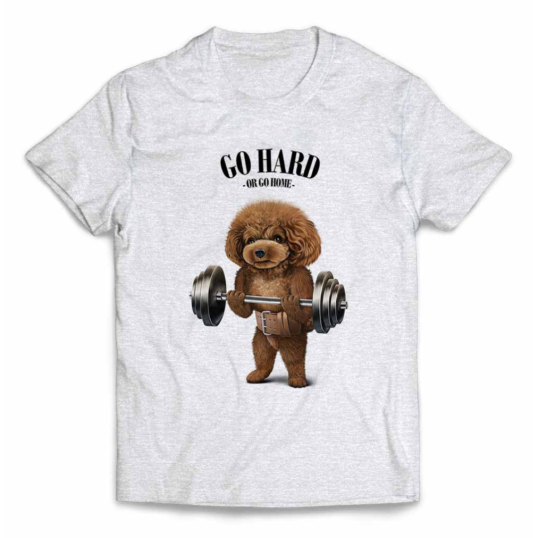 プードル 犬 いぬ 筋トレ ウエイトリフティング Tシャツ メンズ レディース メンズのトップス(シャツ)の商品写真