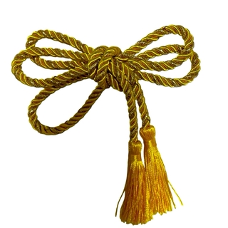 組紐　黄色と金色タッセル付き　髪飾り　飾り紐　ygt