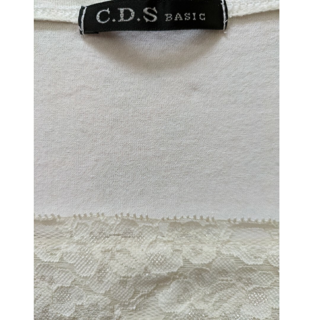 レディーストップス　オフホワイト　L　CDS bacic レディースのトップス(Tシャツ(長袖/七分))の商品写真