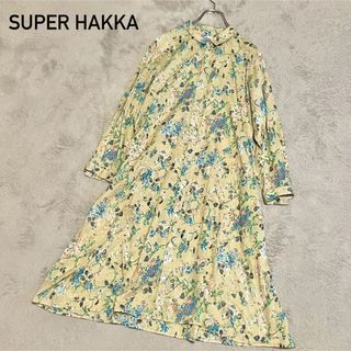 SUPER HAKKA - スーパーハッカ　フラワープリントワンピース　綿100% ゆったりサイズ