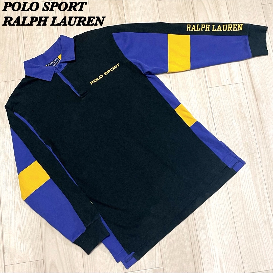 Ralph Lauren(ラルフローレン)のPOLO SPORT ポロスポーツ ラルフローレン ラガーシャツ ブラック系 L メンズのトップス(ポロシャツ)の商品写真