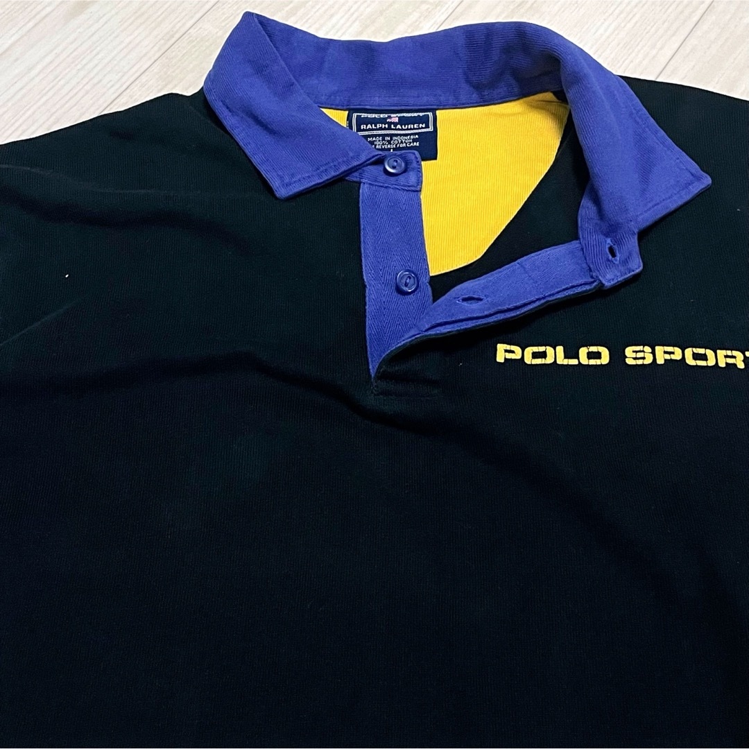 Ralph Lauren(ラルフローレン)のPOLO SPORT ポロスポーツ ラルフローレン ラガーシャツ ブラック系 L メンズのトップス(ポロシャツ)の商品写真