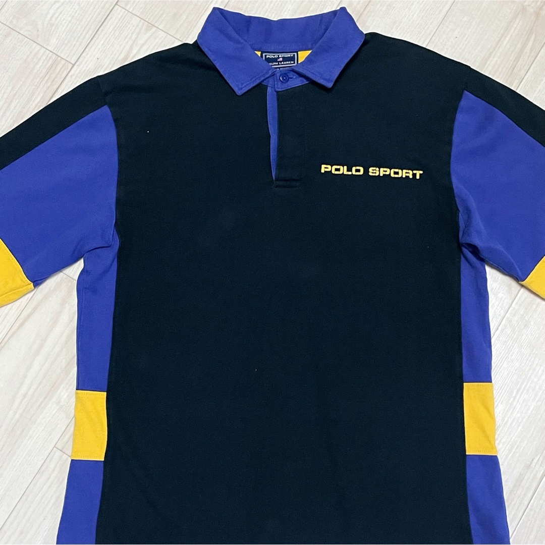 Ralph Lauren(ラルフローレン)のPOLO SPORT ポロスポーツ ラルフローレン ラガーシャツ ブラック系 L メンズのトップス(ポロシャツ)の商品写真