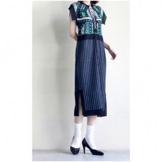 mame - マメクロゴウチLace-Up knit Dres