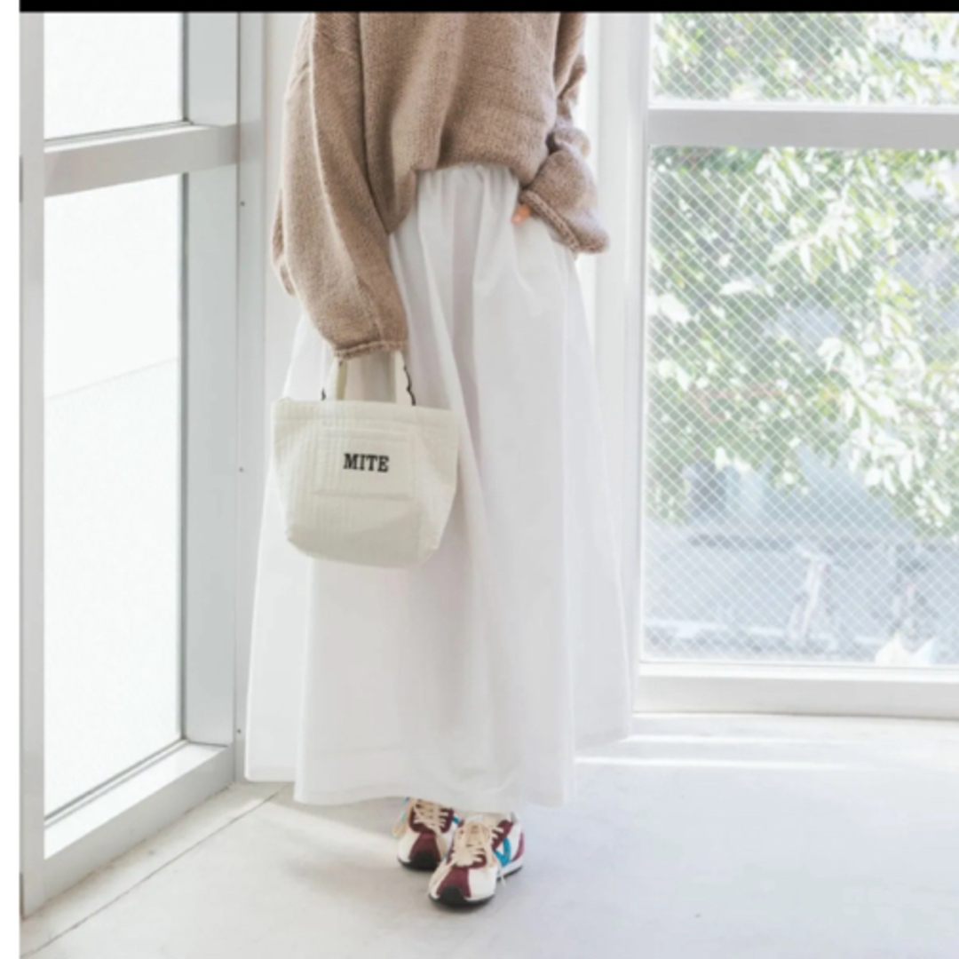 mite 春の新作　Aラインスカート　ホワイト　 レディースのスカート(ロングスカート)の商品写真