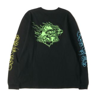 STUSSY ステューシー Tシャツ サイズ:XL ドラゴン グラフィック ロングスリーブTシャツ ブラック 黒 トップス カットソー 長袖【メンズ】【中古】