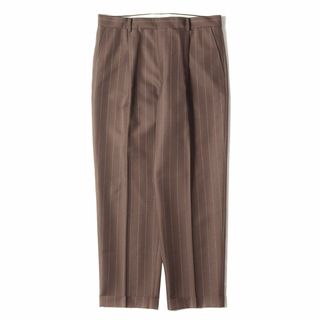 ワコマリア(WACKO MARIA)の新品同様 WACKO MARIA ワコマリア パンツ サイズ:XXL 22AW DORMEUIL ストライプ プリーツ スラックスパンツ STRIPED PLEATED TROUSERS ブラウン ボトムス ズボン コラボ【メンズ】【中古】(その他)