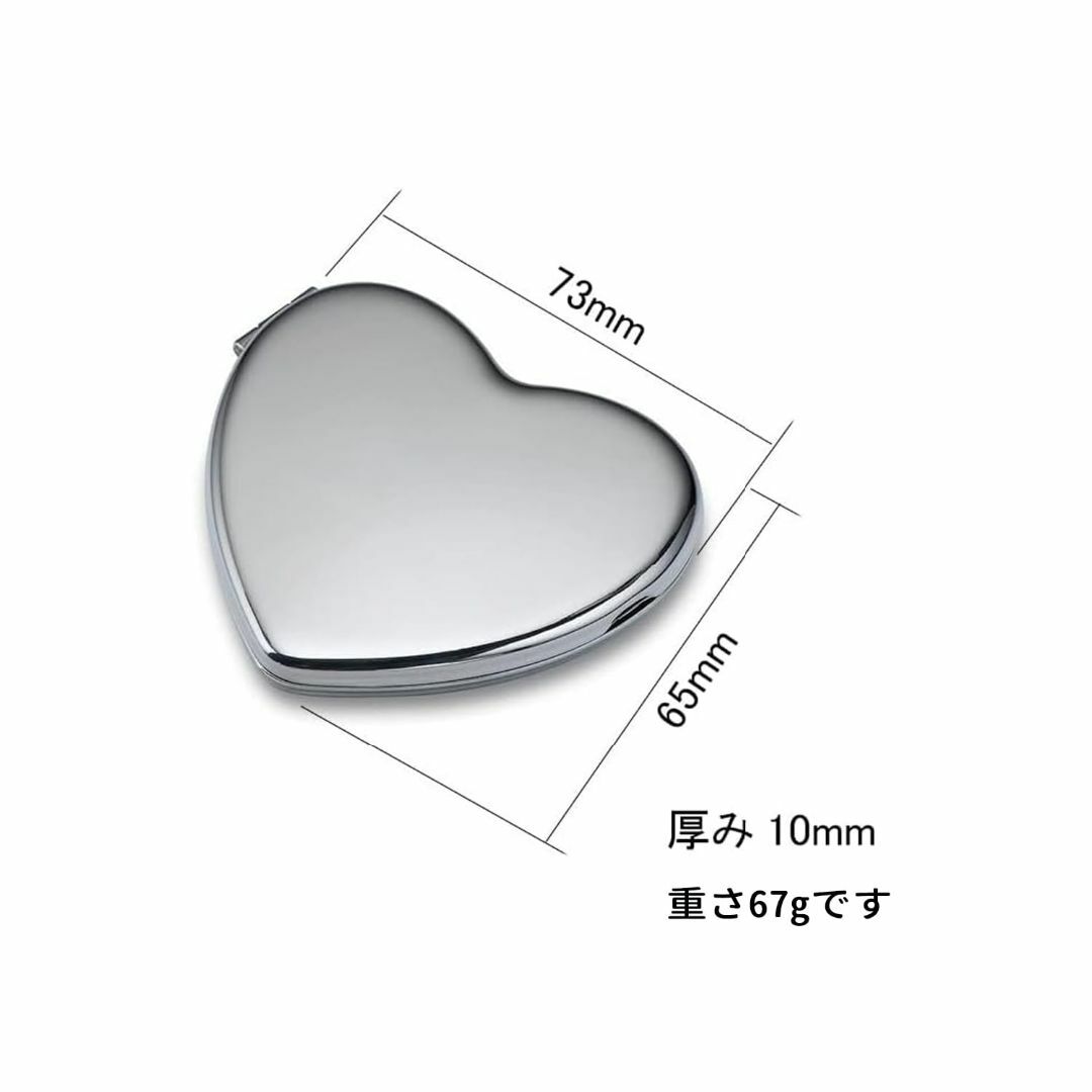 ハート形 コンパクトミラー 手鏡 ハート形 おしゃれ 折りたたみミラー 割れない コスメ/美容のキット/セット(コフレ/メイクアップセット)の商品写真