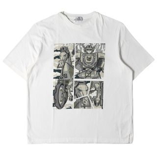 エルメス(Hermes)のHERMES エルメス Tシャツ サイズ:XL 22AW Mega Chariot グラフィック クルーネック 半袖Tシャツ 野村大輔 ホワイト 白 イタリア製 トップス カットソー【メンズ】【中古】(Tシャツ/カットソー(半袖/袖なし))