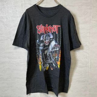 ミュージックティー(MUSIC TEE)のバンドＴシャツ　スリップノット　サイズＸＬ　灰色グレー　半袖Ｔシャツ　メンズ古着(Tシャツ/カットソー(半袖/袖なし))