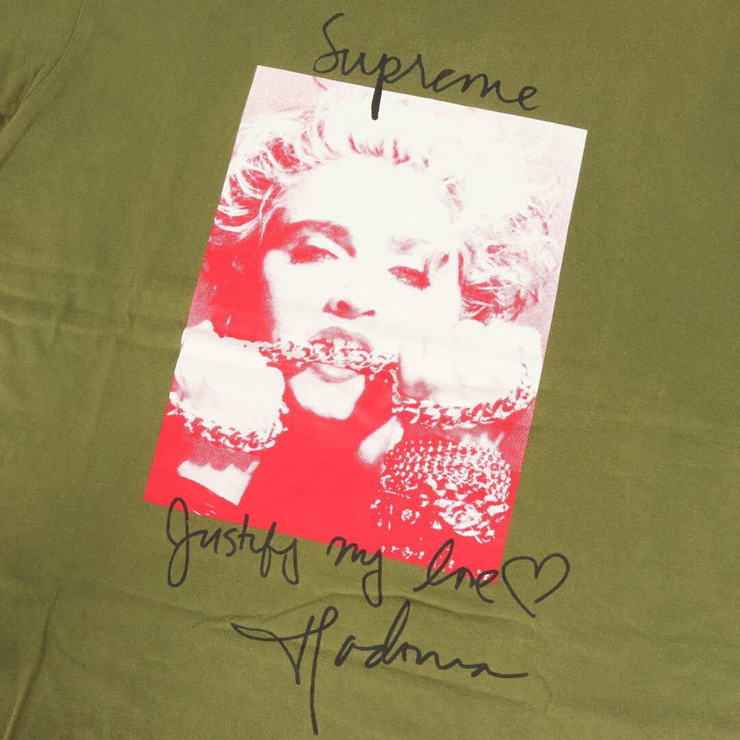 Supreme(シュプリーム)のSupreme シュプリーム Tシャツ サイズ:M 18AW マドンナ フォトグラフィック ロゴ クルーネック 半袖Tシャツ Madonna Tee オリーブ トップス カットソー【メンズ】【中古】 メンズのトップス(Tシャツ/カットソー(半袖/袖なし))の商品写真