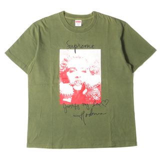 シュプリーム(Supreme)のSupreme シュプリーム Tシャツ サイズ:M 18AW マドンナ フォトグラフィック ロゴ クルーネック 半袖Tシャツ Madonna Tee オリーブ トップス カットソー【メンズ】【中古】(Tシャツ/カットソー(半袖/袖なし))