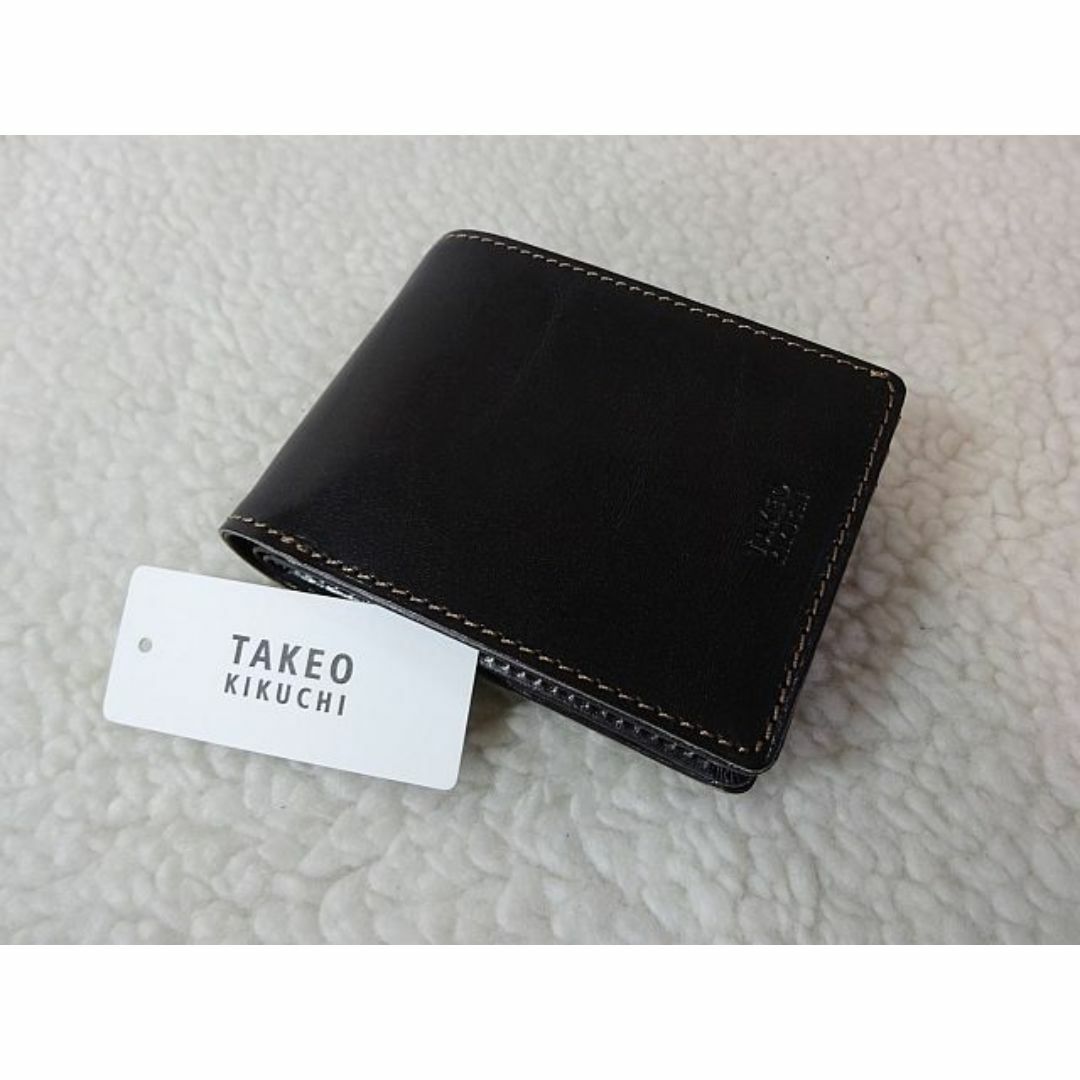 TAKEO KIKUCHI(タケオキクチ)の【新品/本物】TAKEO KIKUCHI 二つ折財布/黒 ￥17,050- メンズのファッション小物(折り財布)の商品写真