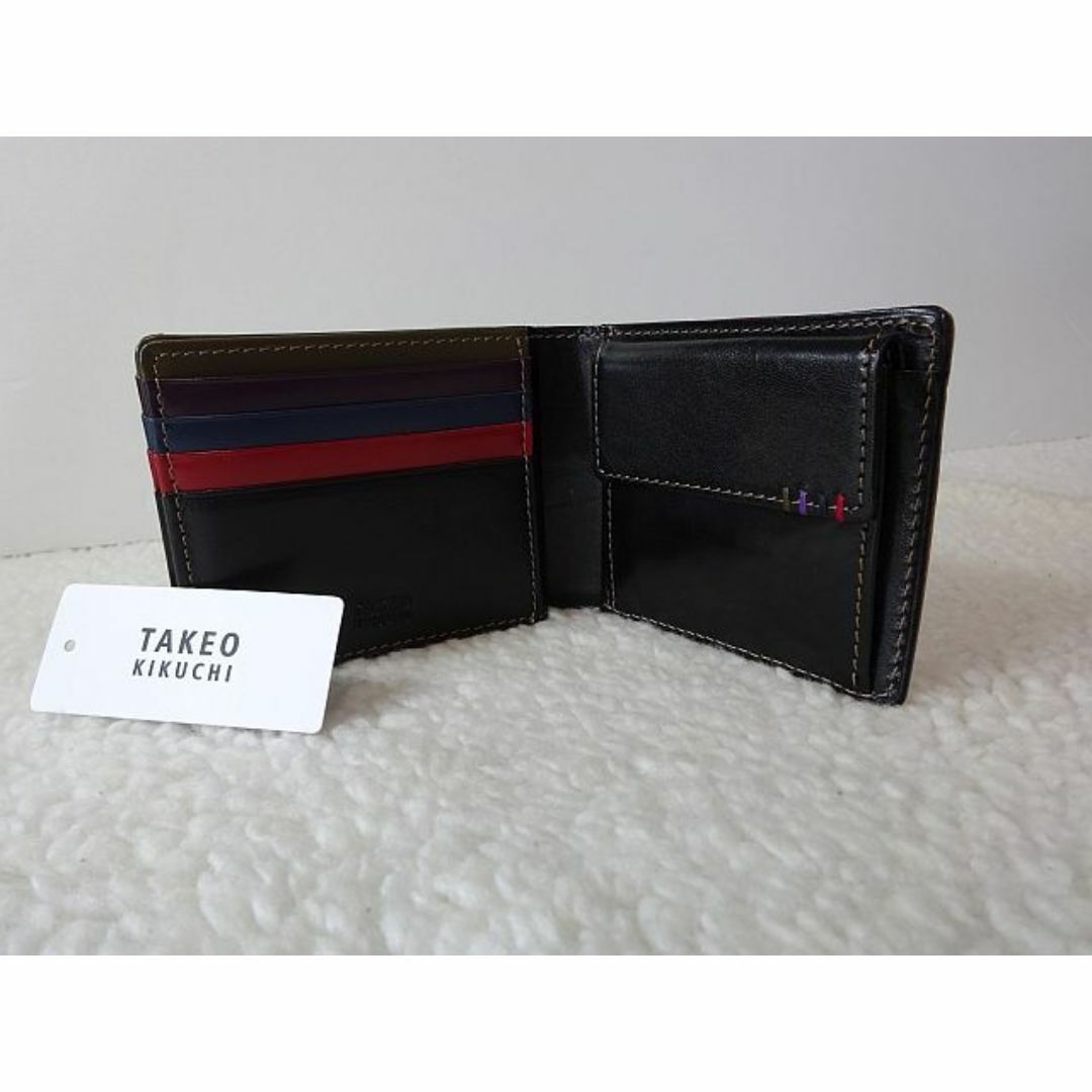 TAKEO KIKUCHI(タケオキクチ)の【新品/本物】TAKEO KIKUCHI 二つ折財布/黒 ￥17,050- メンズのファッション小物(折り財布)の商品写真