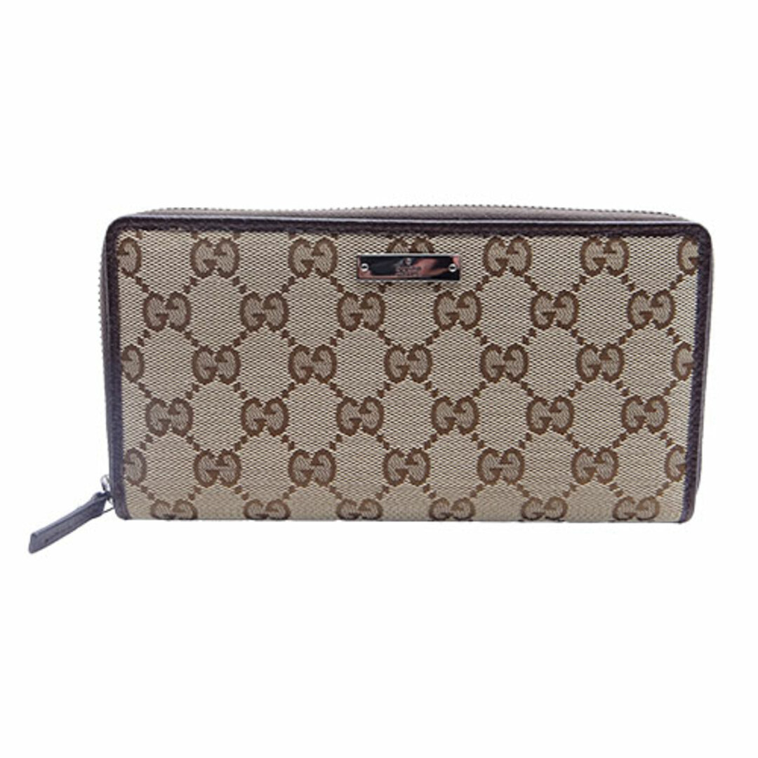 Gucci(グッチ)のグッチ GUCCI 財布 レディース メンズ ブランド GGキャンバス 長財布 ブラウン ロゴ 307980 GG柄 【中古】 レディースのファッション小物(財布)の商品写真