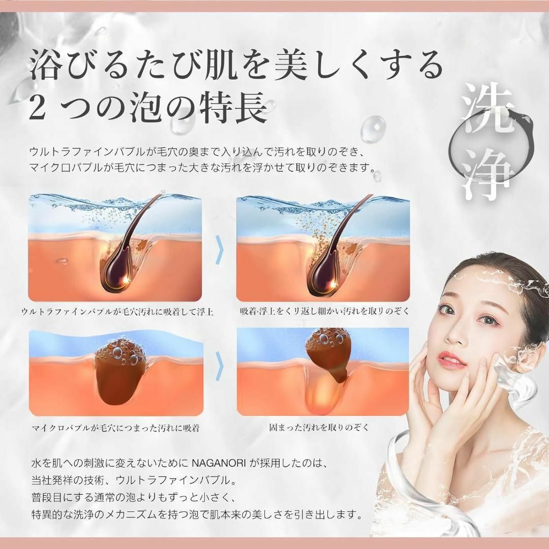 NAGANORI FINE BUBBLE シャワーヘッド マイクロナノバブル インテリア/住まい/日用品のインテリア/住まい/日用品 その他(その他)の商品写真