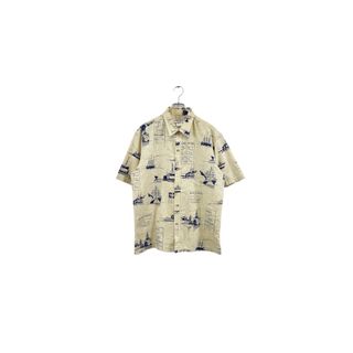 Made in USA Cooke Street Honolulu aloha shirt クックストリート アロハシャツ ベージュ系 総柄 ヴィンテージ ネ(シャツ)