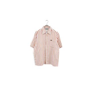 Carhartt stripe shirt カーハート 半袖シャツ ストライプ柄 オレンジ系 サイズL ヴィンテージ ネ(シャツ)