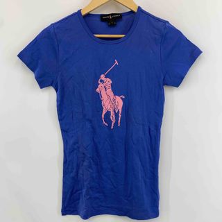 ラルフローレン(Ralph Lauren)のRALPH LAUREN ラルフローレン レディース Tシャツ 半袖 ブルー プリントロゴ ピンク(Tシャツ(半袖/袖なし))