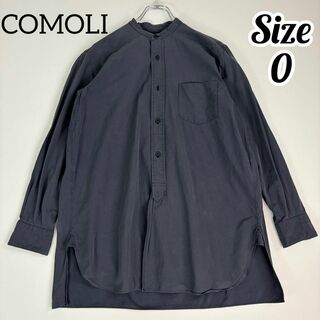 COMOLI - 【美品 訳アリ】COMOLI バンドカラーシャツ グレー M01-02002