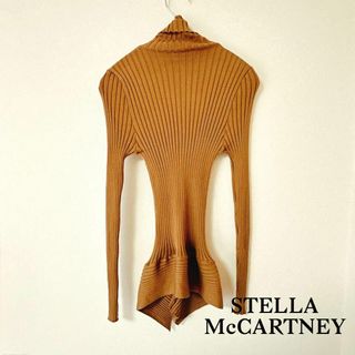 ステラマッカートニー(Stella McCartney)の美品　ステラマッカートニー　ウールシルク　タートルネック　リブニット　変形ニット(ニット/セーター)