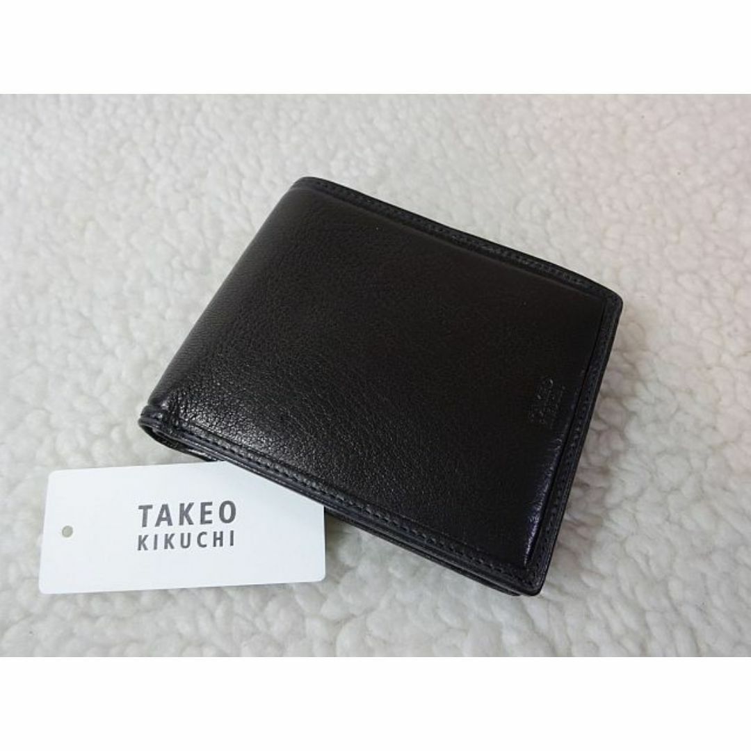 TAKEO KIKUCHI(タケオキクチ)の【新品・本物】TAKEO KIKUCHI 二つ折財布/黒 ￥14,300- メンズのファッション小物(折り財布)の商品写真