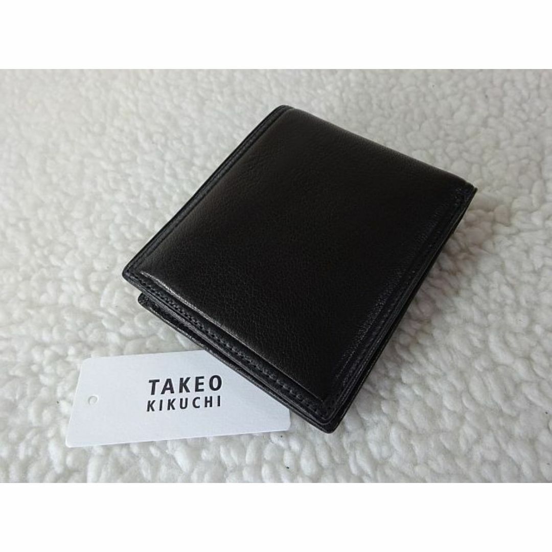 TAKEO KIKUCHI(タケオキクチ)の【新品・本物】TAKEO KIKUCHI 二つ折財布/黒 ￥14,300- メンズのファッション小物(折り財布)の商品写真