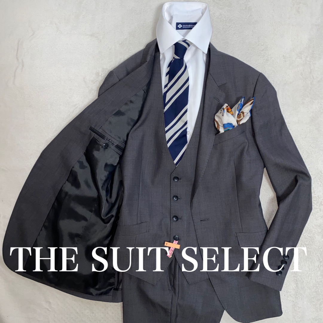 THE SUIT COMPANY(スーツカンパニー)のSUIT SELECT 3ピーススーツ　クリーニング済みの美品　ヘリンボーンM位 メンズのスーツ(セットアップ)の商品写真