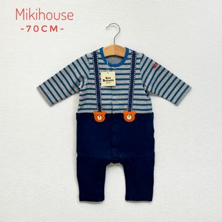 ミキハウス(mikihouse)の✨新品・タグ付き✨ミキハウス ホットビスケッツ　長袖ロンパース　70cm(ロンパース)