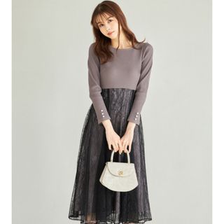 トッコクローゼット(TOCCO closet)のトッコクローゼット  ワンピース ハイウエスト切り替えレース tocco(ロングワンピース/マキシワンピース)