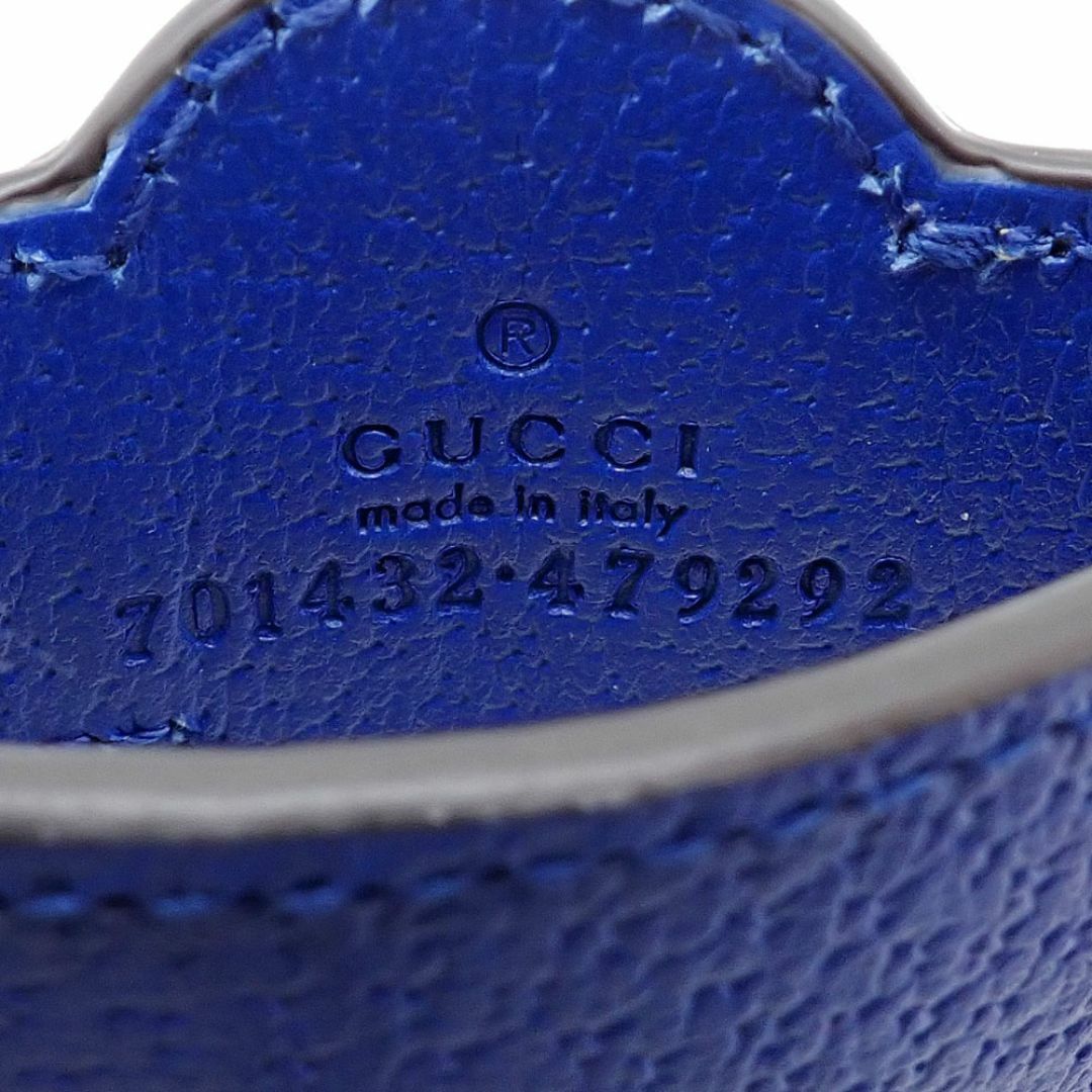 Gucci(グッチ)の未使用品 グッチ GGスプリームキャンバス キーリング キーホルダー 701432 カットアウト インターロッキングG ベージュ ブルー  メンズのファッション小物(キーホルダー)の商品写真
