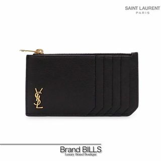 サンローラン(Saint Laurent)の未使用品 サンローラン タイニー モノグラム ジップ フラグメント カードケース 小銭入れ 637425 ブラック ゴールド金具 シャイニーレザー(コインケース)